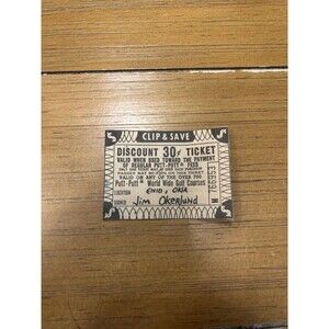 Vintage PUTT-PUTT GOLF COURSES 30 Cent Ticket Enid, Oklahoma